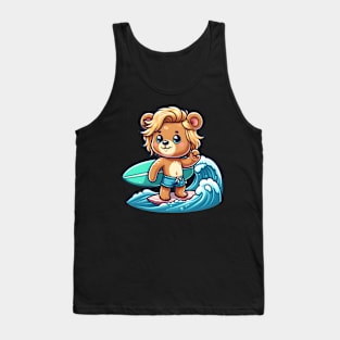 Cute Surfer Bear Kawaii Tank Top